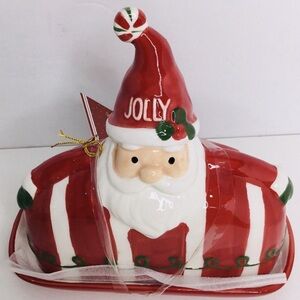Red Covered Butter Dish Home Essentials Gnome Handle 7" L